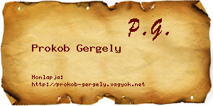 Prokob Gergely névjegykártya